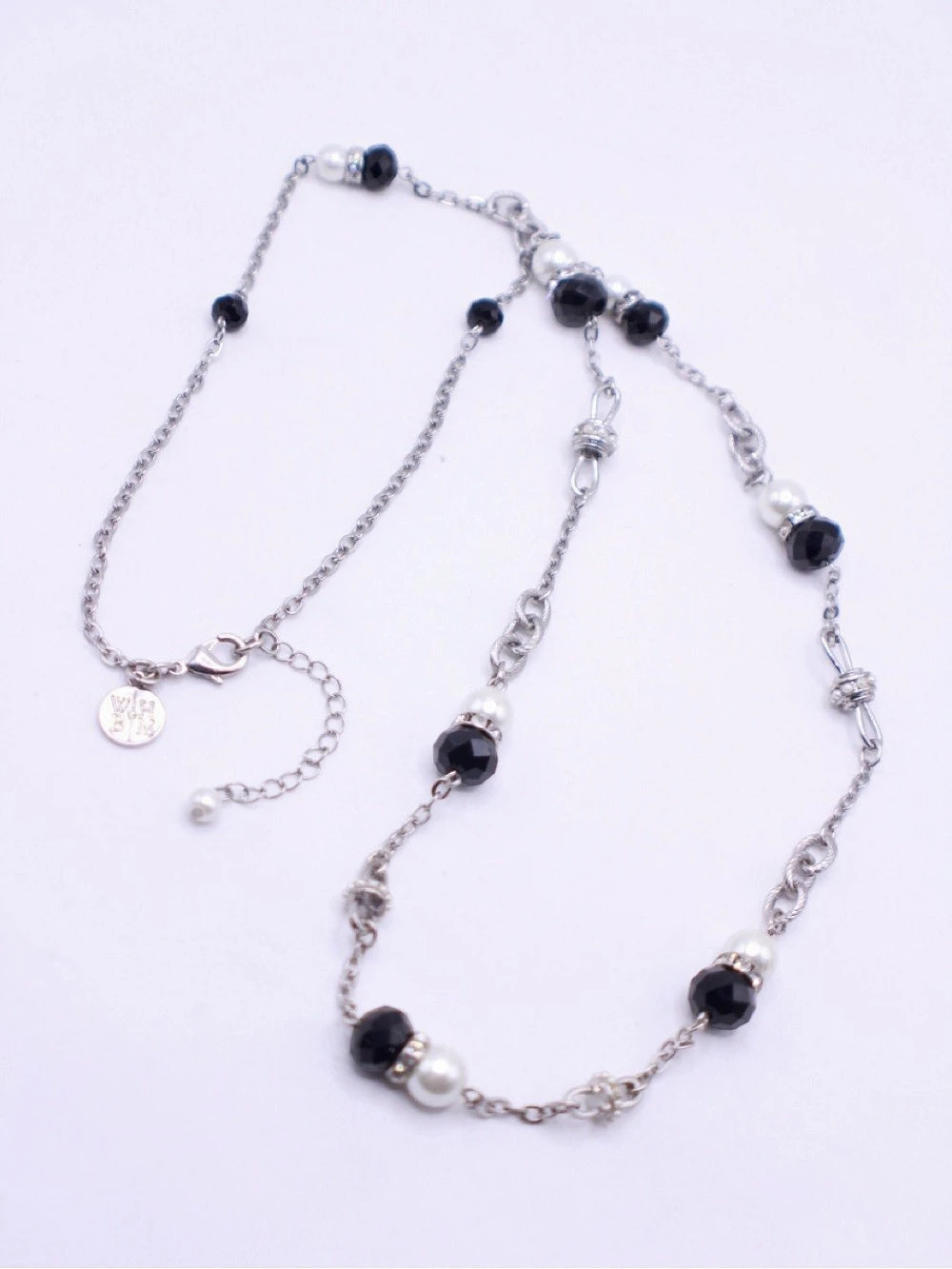 White House Black Market Black Beaded Chain Necklace